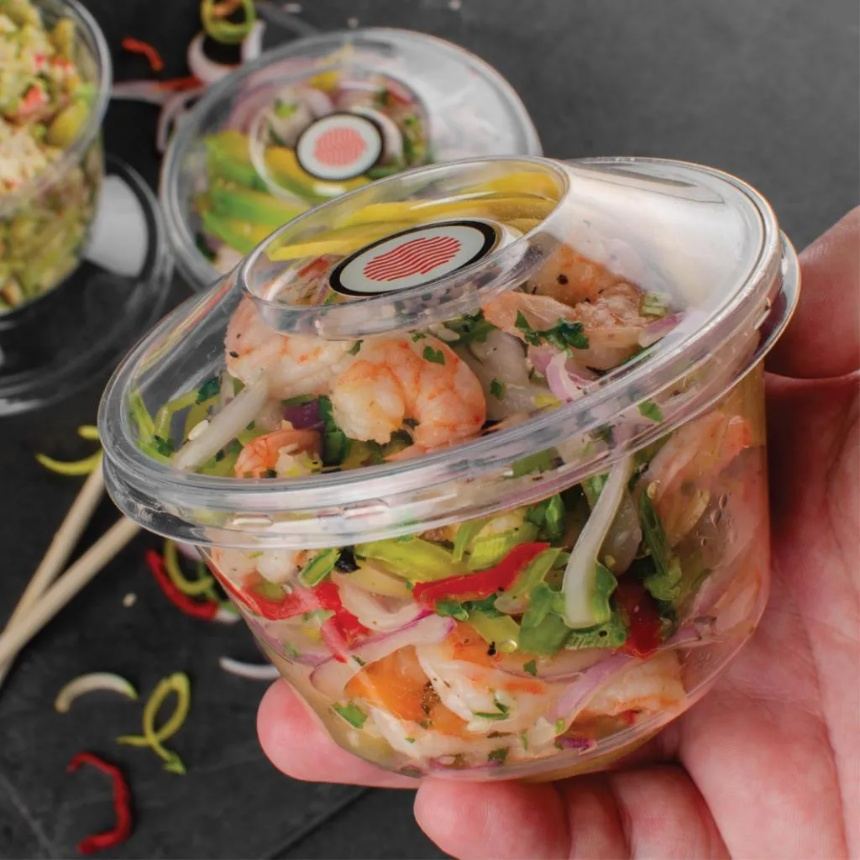 Ceviche clásico o de camarón de Handroll